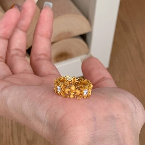 adjustable Iris flower Rings for Women